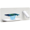 Immax 08286L - LED zidno spot svetlo sa policom, USB portom i bežičnim punjenjem Be PREPARE LED/3W/230V + LED/3W bela