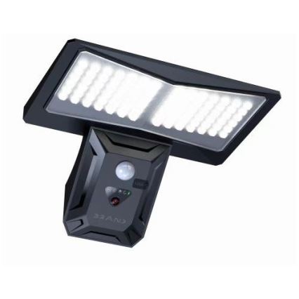LED Solarna zidna lampa sa senzorom LED/2,6W/5,5V IP65 1800 mAh crno