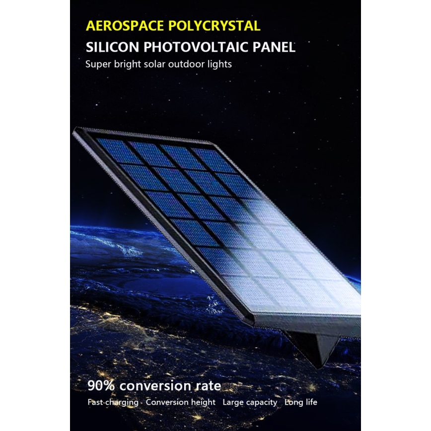 LED Solarna zidna lampa sa senzorom LED/2,6W/5,5V IP65 1800 mAh crno