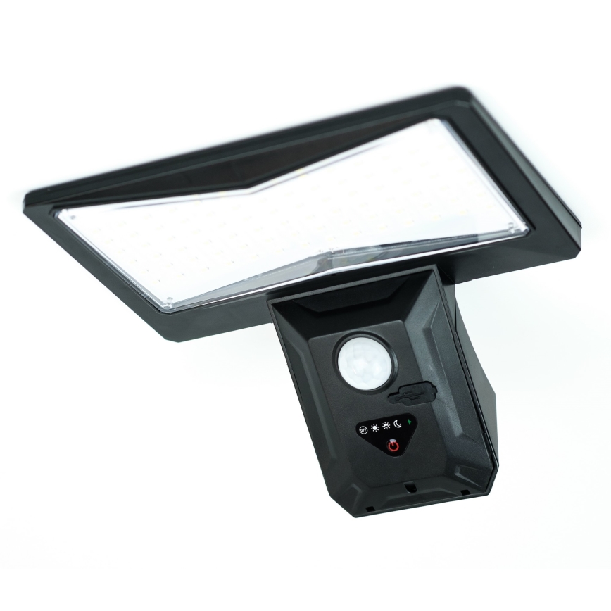 LED Solarna zidna lampa sa senzorom LED/2,6W/5,5V IP65 1800 mAh crno