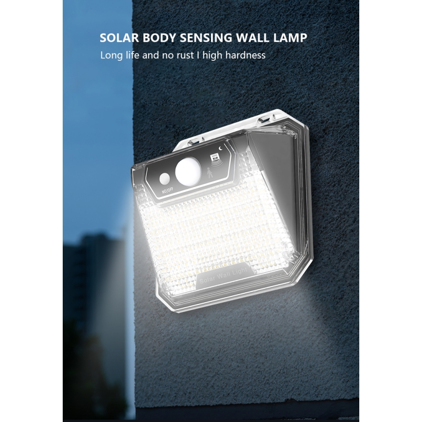 LED Solarna zidna lampa sa senzorom LED/3W/5,5V IP65 1200 mAh