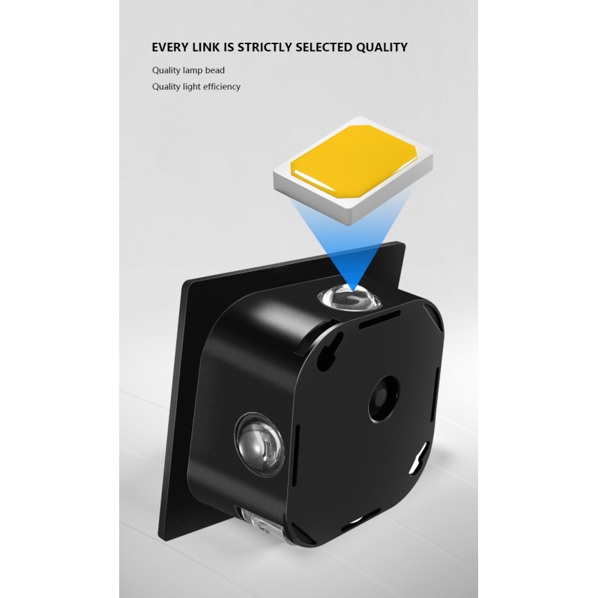 LED Solarna zidna lampa sa senzorom LED/2W/5V IP54 1300 mAh