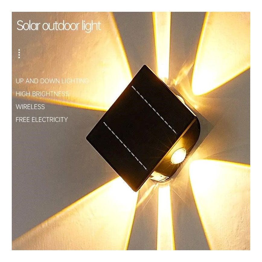 LED Solarna zidna lampa sa senzorom LED/2W/5V IP54 1300 mAh