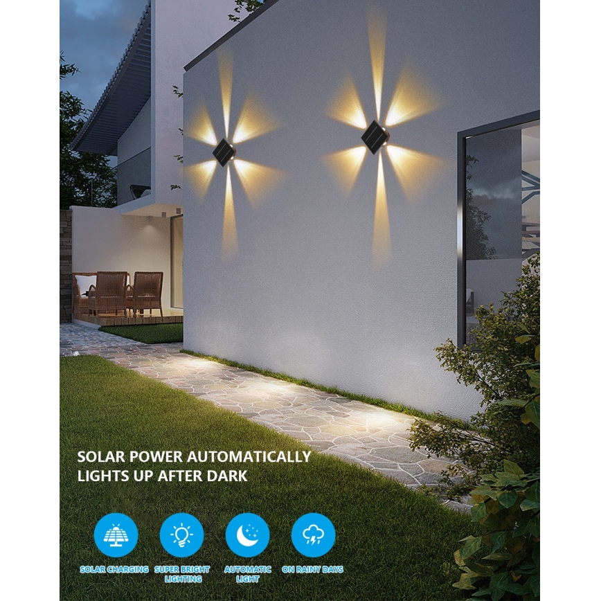 LED Solarna zidna lampa sa senzorom LED/2W/5V IP54 1300 mAh