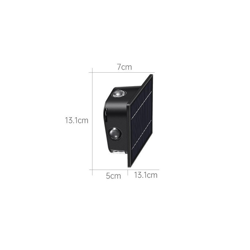 LED Solarna zidna lampa sa senzorom LED/2W/5V IP54 1300 mAh
