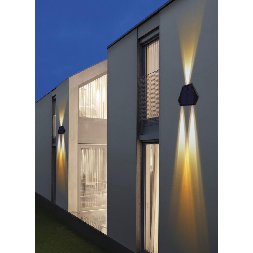 LED Solarna zidna lampa sa senzorom LED/2W/5V IP54 1300 mAh