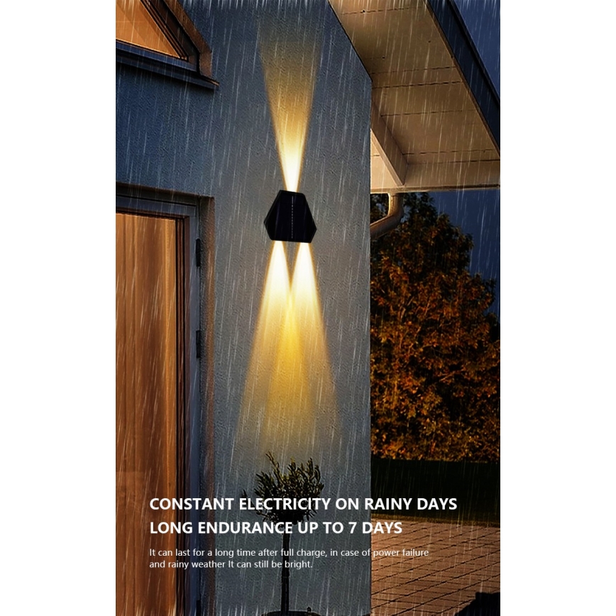 LED Solarna zidna lampa sa senzorom LED/2W/5V IP54 1300 mAh