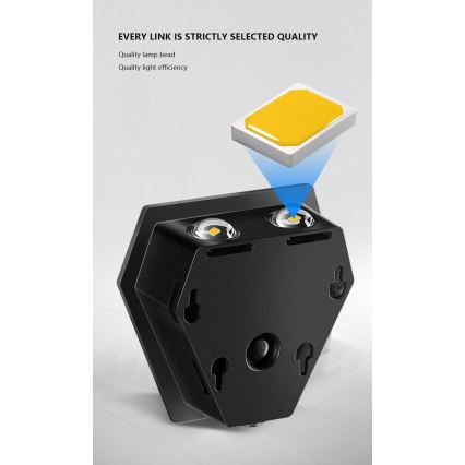 LED Solarna zidna lampa sa senzorom LED/2W/5V IP54 1300 mAh