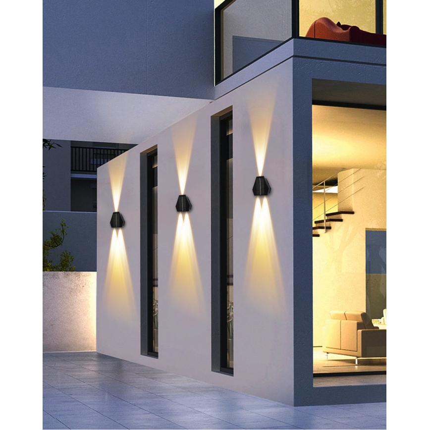 LED Solarna zidna lampa sa senzorom LED/2W/5V IP54 1300 mAh