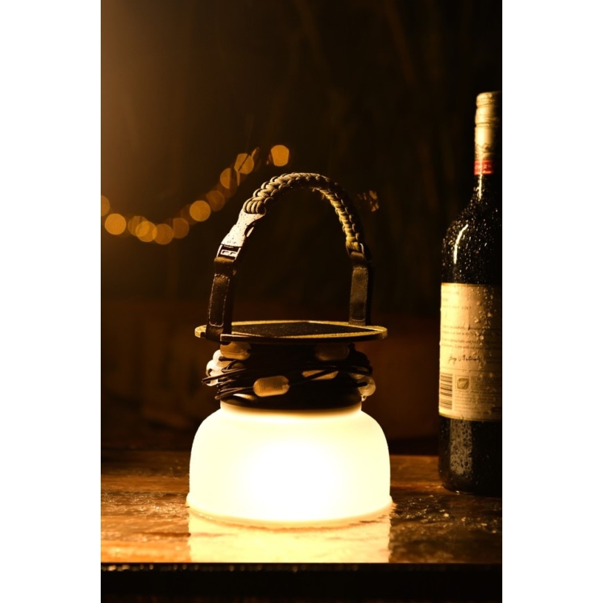 LED RGB Prenosni solarna punjiva lampa sa LED lancem LED/10W/5V 3600 mAh IP65 3600 mAh