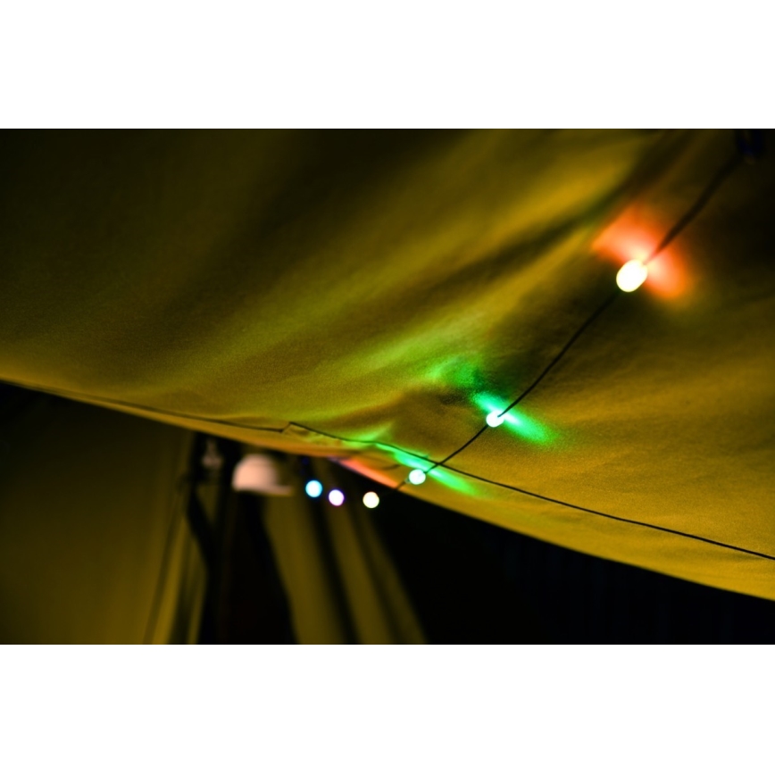 LED RGB Prenosni solarna punjiva lampa sa LED lancem LED/10W/5V 3600 mAh IP65 3600 mAh