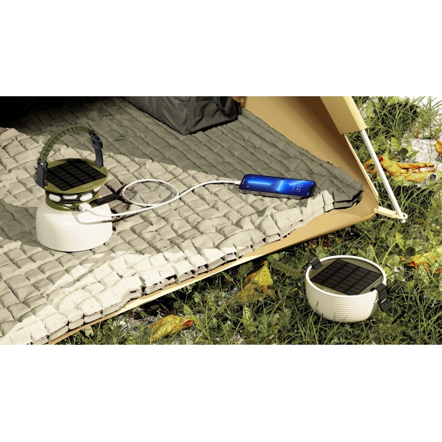 LED RGB Prenosni solarna punjiva lampa sa LED lancem LED/10W/5V 3600 mAh IP65 3600 mAh