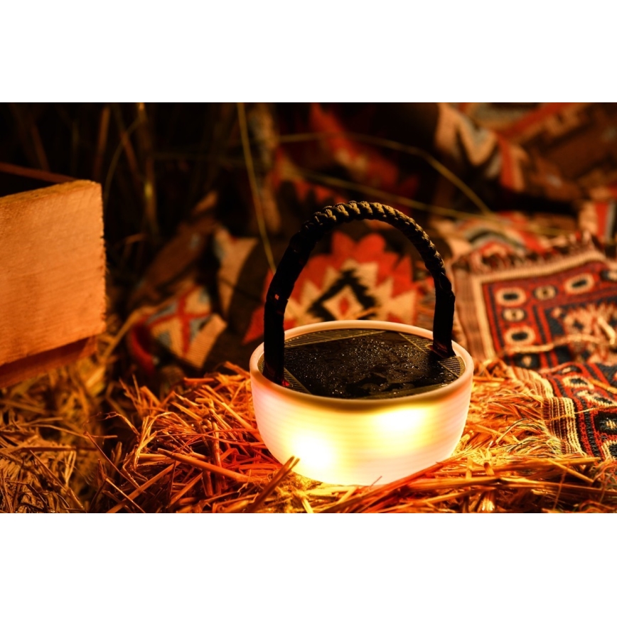 LED RGB Prenosiva solarna punjiva lampa sa LED lancem LED/10W/5V 3600 mAh IP65 3600 mAh