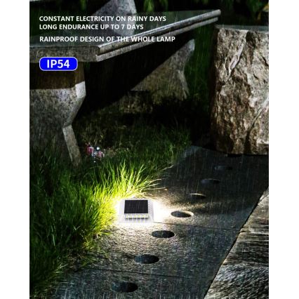 LED Vanjska solarna rasveta sa senzorom LED/0,03W/1,2V IP54