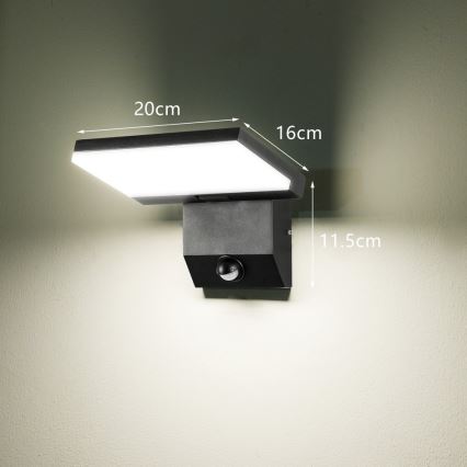 LED spoljašnje zidno svetlo sa senzorom MODERN LED/18W/230V IP65