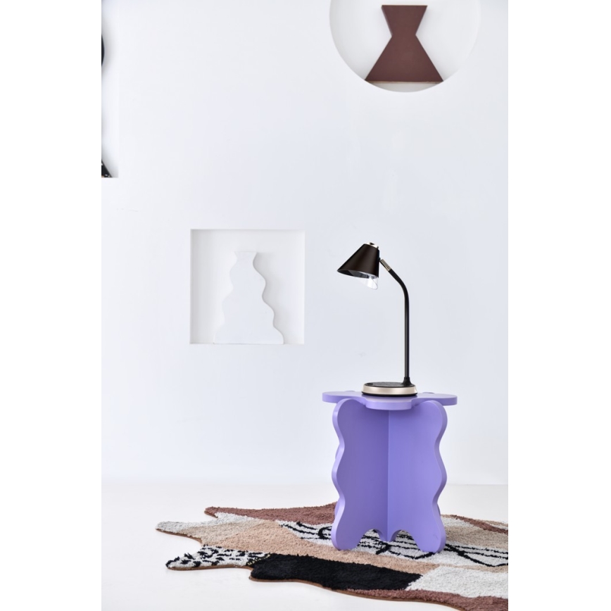 LED Prigušiva stona lampa sa bežičnim punjenjem FINCH LED/9W/12/230V braon/zlatna