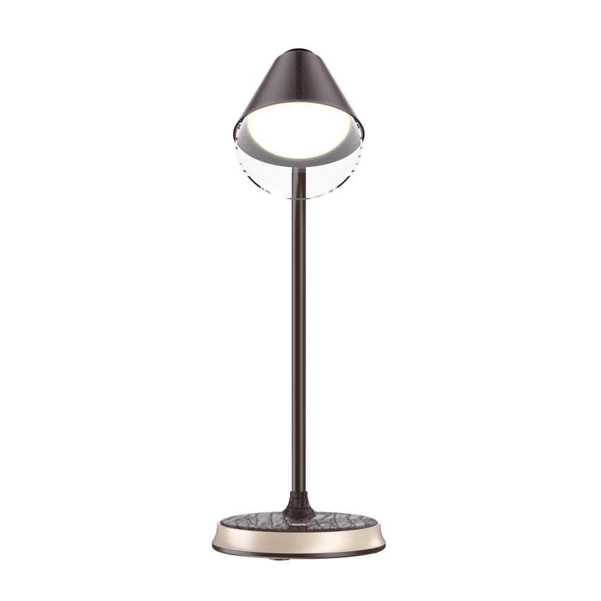 LED Prigušiva stona lampa sa bežičnim punjenjem FINCH LED/9W/12/230V braon/zlatna