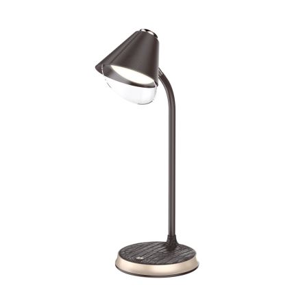 LED Prigušiva stona lampa sa bežičnim punjenjem FINCH LED/9W/12/230V braon/zlatna