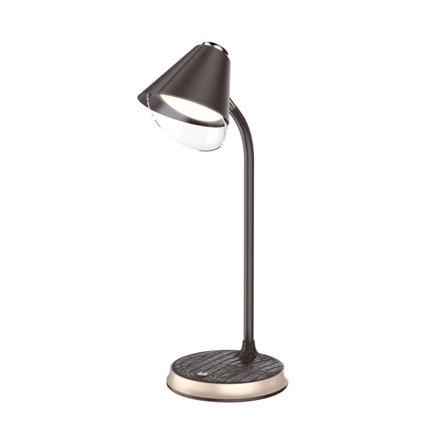 LED Prigušiva stona lampa sa bežičnim punjenjem FINCH LED/9W/12/230V braon/zlatna