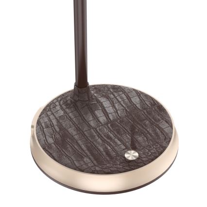 LED Prigušiva stona lampa sa bežičnim punjenjem FINCH LED/9W/12/230V braon/zlatna