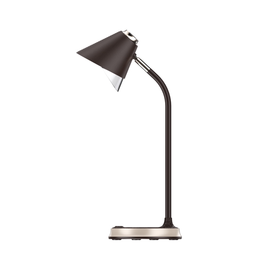 LED Prigušiva stona lampa sa bežičnim punjenjem FINCH LED/9W/12/230V braon/zlatna