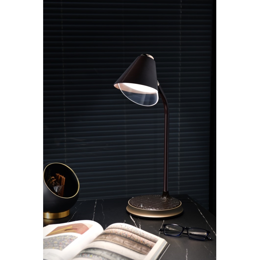 LED Prigušiva stona lampa sa bežičnim punjenjem FINCH LED/9W/12/230V sivo/sjajni krom