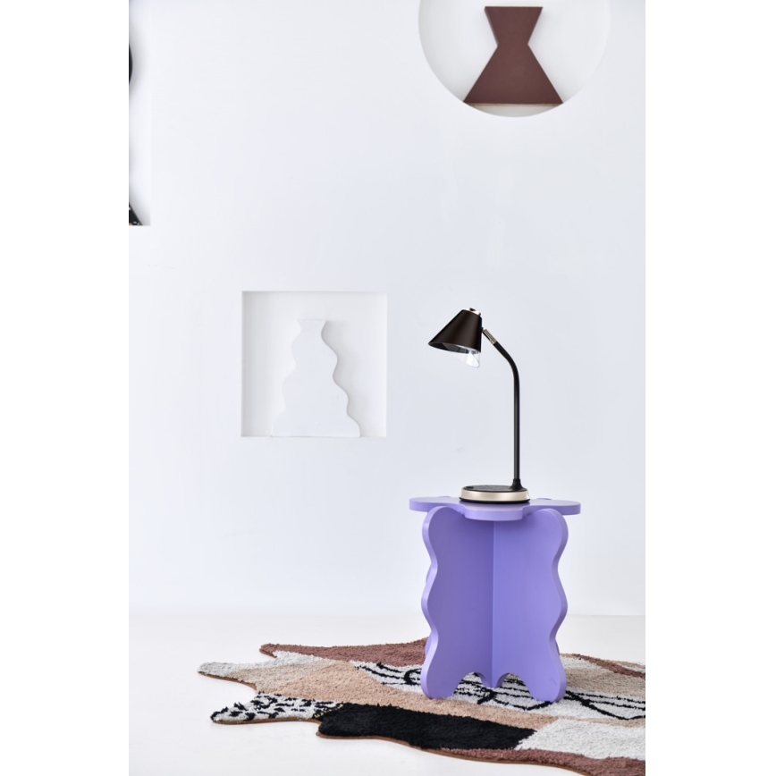 LED Prigušiva stona lampa sa bežičnim punjenjem FINCH LED/9W/12/230V sivo/sjajni krom