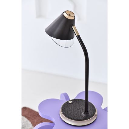 LED Prigušiva stona lampa sa bežičnim punjenjem FINCH LED/9W/12/230V sivo/sjajni krom