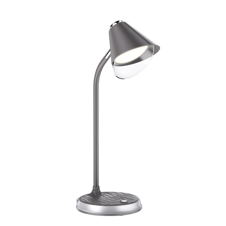 LED Prigušiva stona lampa sa bežičnim punjenjem FINCH LED/9W/12/230V sivo/sjajni krom