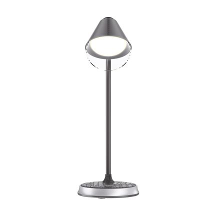 LED Prigušiva stona lampa sa bežičnim punjenjem FINCH LED/9W/12/230V sivo/sjajni krom