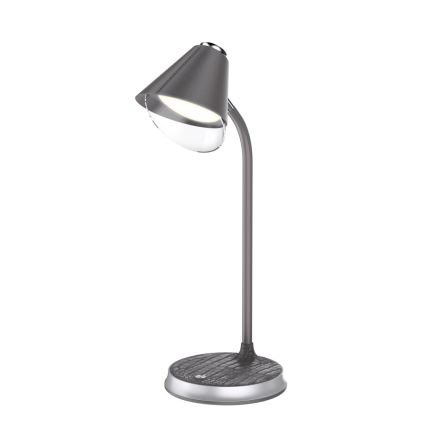 LED Prigušiva stona lampa sa bežičnim punjenjem FINCH LED/9W/12/230V sivo/sjajni krom