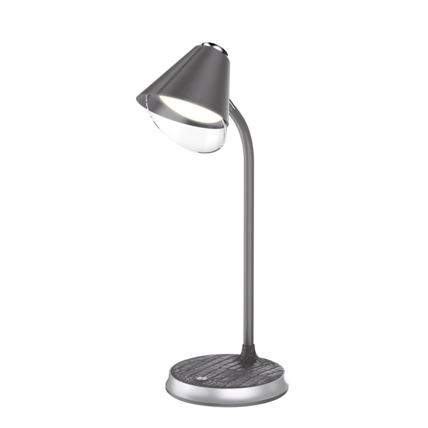 LED Prigušiva stona lampa sa bežičnim punjenjem FINCH LED/9W/12/230V sivo/sjajni krom