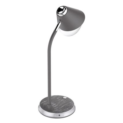 LED Prigušiva stona lampa sa bežičnim punjenjem FINCH LED/9W/12/230V sivo/sjajni krom