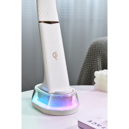 LED RGB Prigušiva stona lampa sa bežičnim punjenjem CORELLA LED/7W/12/230V crno