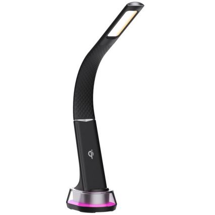 LED RGB Prigušiva stona lampa sa bežičnim punjenjem CORELLA LED/7W/12/230V crno