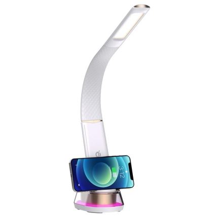 LED RGB Prigušiva stona lampa sa bežičnim punjenjem CORELLA LED/7W/12/230V bela
