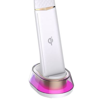 LED RGB Prigušiva stona lampa sa bežičnim punjenjem CORELLA LED/7W/12/230V bela