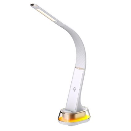 LED RGB Prigušiva stona lampa sa bežičnim punjenjem CORELLA LED/7W/12/230V bela