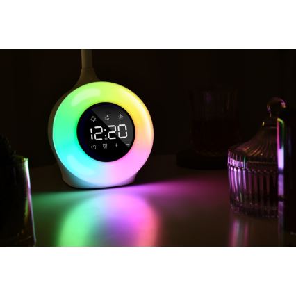 LED RGBW Prigušiva stona lampa sa budilicom FALCON LED/10W/12V