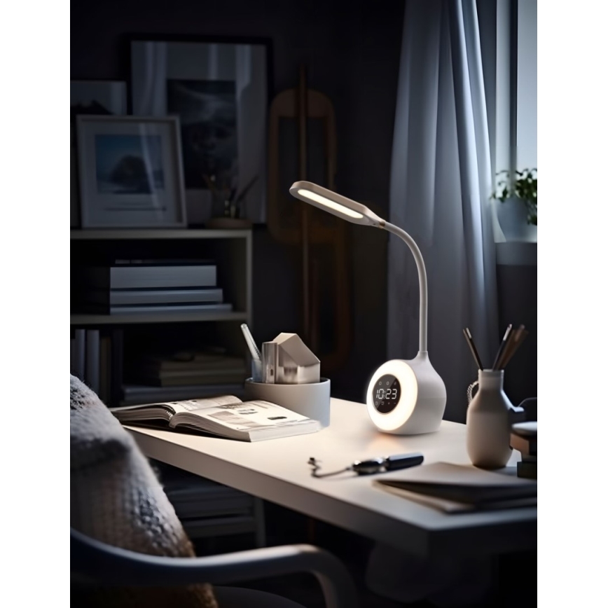 LED RGBW Prigušiva stona lampa sa budilicom FALCON LED/10W/12V