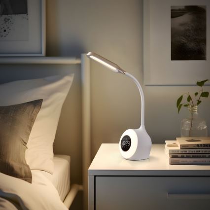 LED RGBW Prigušiva stona lampa sa budilicom FALCON LED/10W/12V