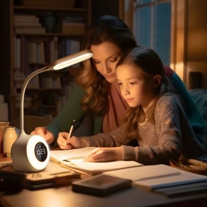 LED RGBW Prigušiva stona lampa sa budilicom FALCON LED/10W/12V
