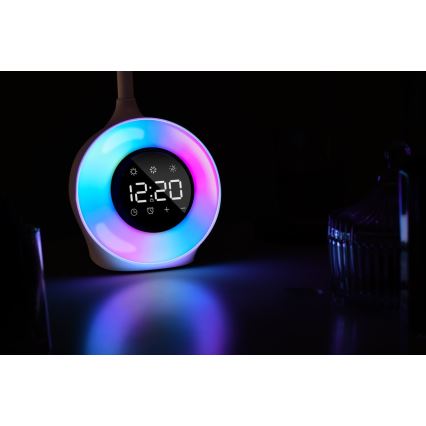 LED RGBW Prigušiva stona lampa sa budilicom FALCON LED/10W/12V