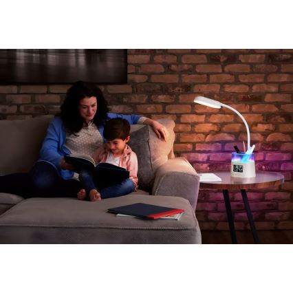 LED RGBW Prigušiva stona lampa sa držačem za olovke FALCON LED/10W/5V
