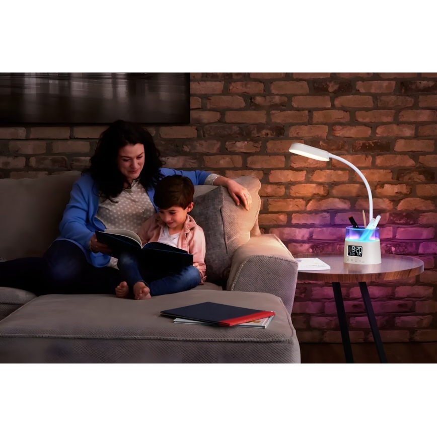 LED RGBW Prigušiva stona lampa sa držačem za olovke FALCON LED/10W/5V