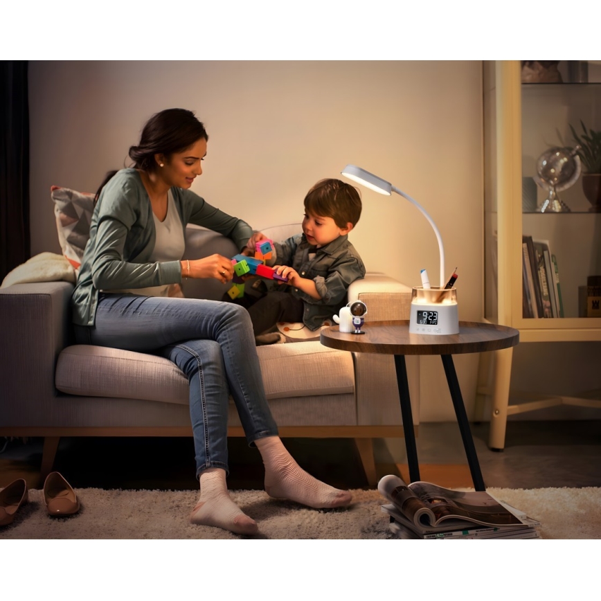 LED RGBW Prigušiva stona lampa sa držačem za olovke FALCON LED/10W/5V