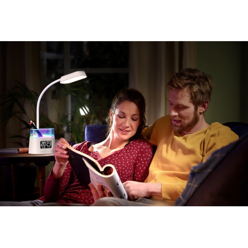 LED RGBW Prigušiva stona lampa sa držačem za olovke FALCON LED/10W/5V