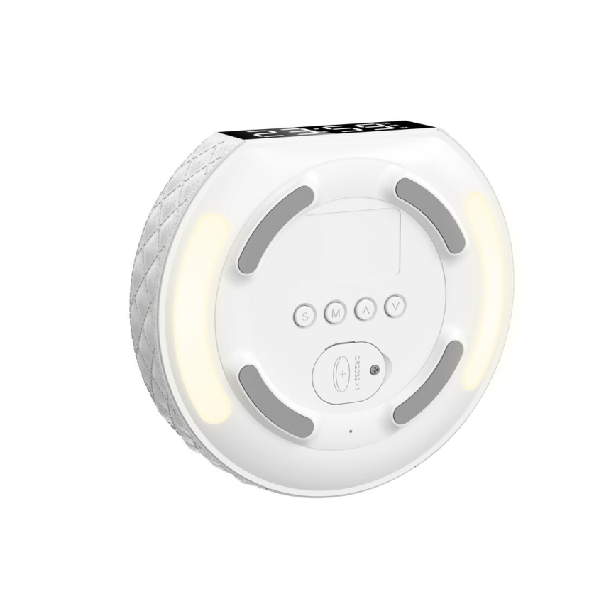 budilnik sa LCD ekranom i bežičnim Qi punjačem 27W/9V 220 mAh bela