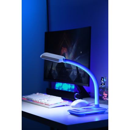 LED RGBW Prigušiva stona lampa sa Qi punjenjem 30W/230V 3000K/4000K/5000K crno