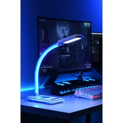 LED RGBW Prigušiva stona lampa sa Qi punjenjem 30W/230V 3000K/4000K/5000K crno